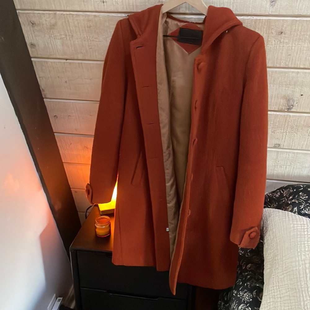 Vintage burnt orange alpaca wool coat